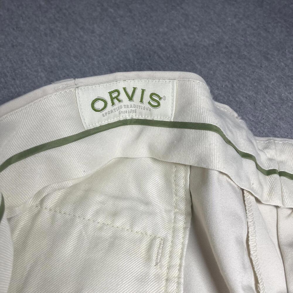 Orvis RN: 70534 Wrinkle-Free Men’s Size 38 Cotton Poplin Plain Pants Stone - Picture 8 of 9